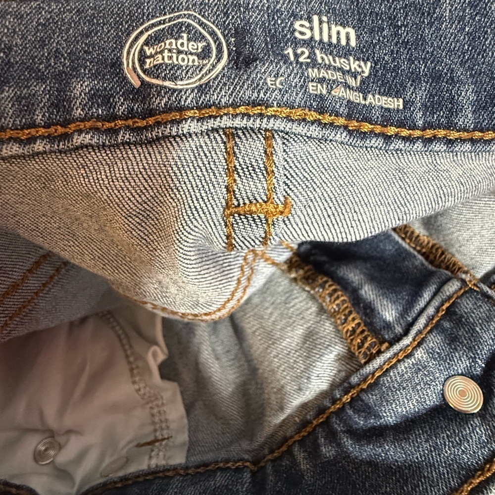 Wonder Nation Boy's jeans Blue size 12 slime husky - Picture 6 of 8